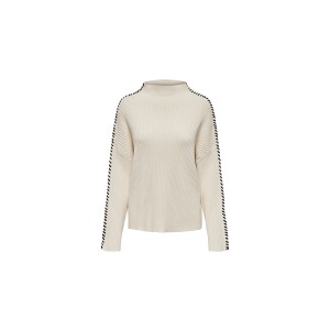 Only Onlqueenie Ls Contrast Πουλόβερ Γυναικείο (15330680 BIRCH-BLACK)