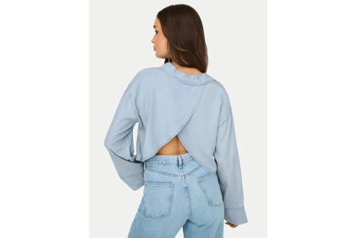 Only Onlcharis Life Πουκάμισο Μακρυμάνικο Γυναικείο (15337929 LIGHT BLUE DENIM)