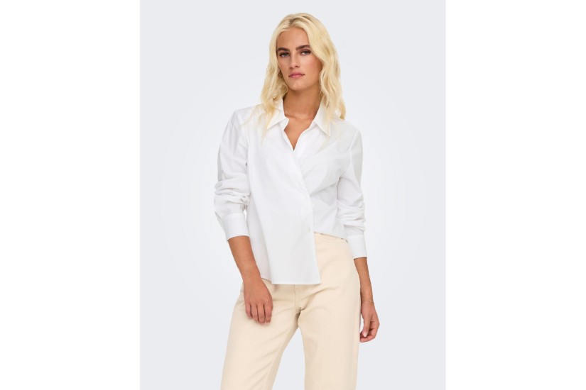Only Kaia Life Ls Wrap Γυναικείο Μακρυμάνικο Πουκάμισο Λευκό