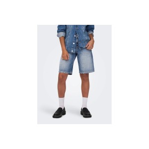 Only Onlmate Baggy Σορτς Τζιν Γυναικείο (15340976 MEDIUM BLUE DENIM)