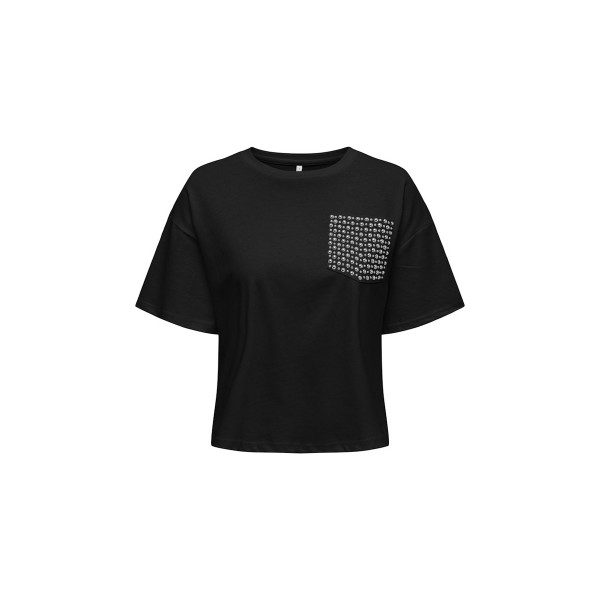 Only Onlterza S-S Top Box T-Shirt Γυναικείο (15343834 BLACK-STUDS POCK)