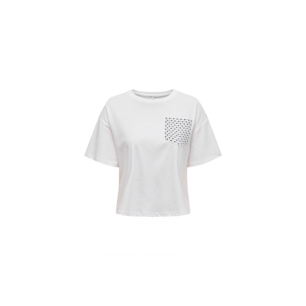 Only Onlterza S-S Top Box T-Shirt Γυναικείο (15343834 BRIGHT WHITE-STUDS)