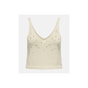 Only Onlcolette Knt Μπλούζα Αμάνικη Γυναικεία (15344411 ECRU-WHITE PEAR)