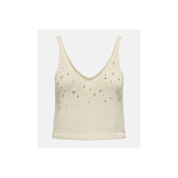 Only Onlcolette Knt Μπλούζα Αμάνικη Γυναικεία (15344411 ECRU-WHITE PEAR)