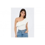 Only One Shoulder Γυναικεία Αμάνικη Μπλούζα Λευκή