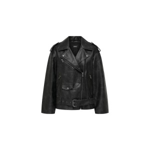 Only Onlwaves Biker Μπουφάν Δερματίνη Γυναικείο (15349175 BLACK-WASHED)