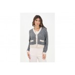 Only Onlmaggie Knitted Γυναικεία Πλεκτή Ζακέτα Γκρι, Εκρού