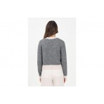 Only Onlmaggie Knitted Γυναικεία Πλεκτή Ζακέτα Γκρι, Εκρού