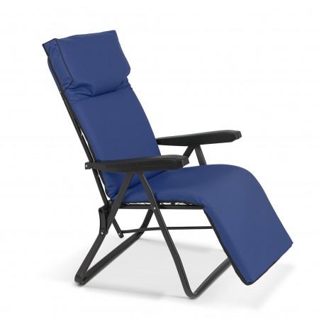 Escape Camping Πολυθρόνα 6 Θέσεων Μαύρου Σκελετού Μπλε Μαξιλάρι 
