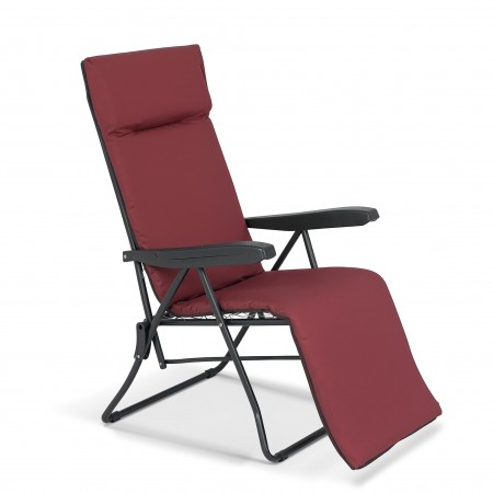 Escape Camping Πολυθρόνα 6 Θέσεων Μαύρου Σκελετού Μπορντώ Μαξιλάρι 