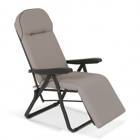 Escape Camping Πολυθρόνα 6 Θέσεων Μαύρου Σκελετού Taupe Tortora Μαξιλάρι 