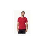 Jack Wolfskin Tech Ανδρικό Κοντομάνικο Αθλητικό T-Shirt Κόκκινο
