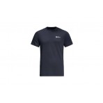 Jack Wolfskin Essential Ανδρικό Κοντομάνικο T-Shirt Μπλε Σκούρο
