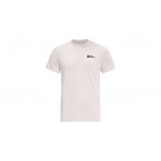 Jack Wolfskin Essential Ανδρικό Κοντομάνικο T-Shirt Λευκό