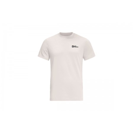 Jack Wolfskin Essential Ανδρικό Κοντομάνικο T-Shirt Λευκό