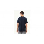 Jack Wolfskin Brand Ανδρικό Κοντομάνικο T-Shirt Μπλε Σκούρο
