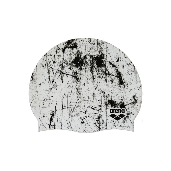 Arena Print 2 Σκουφάκι Κολύμβησης (1E368 122 WHITE-BLACK)