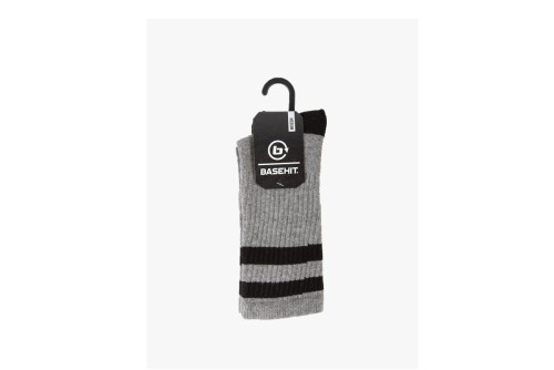 Basehit Κάλτσες Ψηλές 1 Ζευγάρι (202.BU08.10 GREY ML-BLACK)