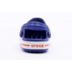 Crocs Crocband Clog Βρεφικά-Παιδικά Σαμπό Ρουά, Λευκά, Πορτοκαλί