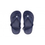 Crocs Crocband Strap Flip Βρεφικές Σαγιονάρες Μπλε Σκούρο, Λευκές