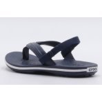 Crocs Crocband Strap Flip Βρεφικές Σαγιονάρες Μπλε Σκούρο, Λευκές