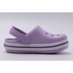 Crocs Crocband Clog T Βρεφικά Ανατομικά Σαμπό Λιλά, Λευκά, Μωβ