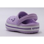 Crocs Crocband Clog T Βρεφικά Ανατομικά Σαμπό Λιλά, Λευκά, Μωβ