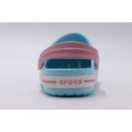 Crocs Crocband Clog Παιδικά Σαμπό Άκουα, Ροζ, Λευκά