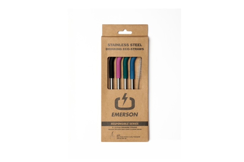 Emerson Stainless Steel Drinking Eco-Straws Καλαμάκι 4 Τεμάχια (211.EU99.08 MULTI COLOR)