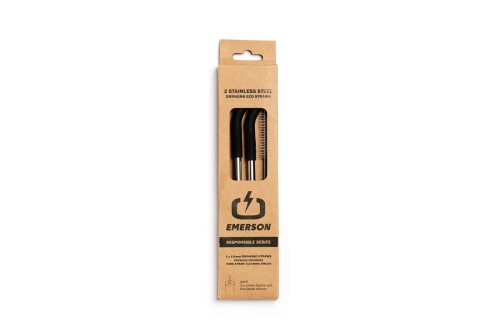 Emerson Καλαμάκια Μεταλλικά 2-Τεμάχια (212.EU99.22 BLACK)