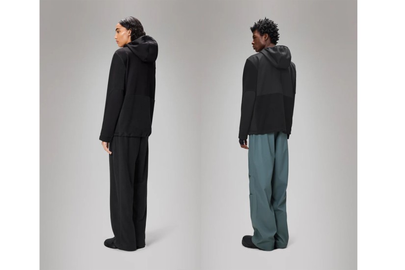 Rains Sintra Reverse Double-Sided Ζακέτα Fleece με Κουκούλα Μαύρη