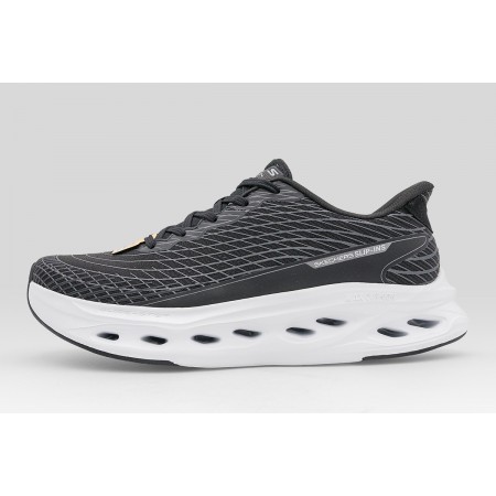 Skechers Max Cushioning Glide-Step - Sapphire Ανδρικά Sneakers Μαύρα, Λευκά