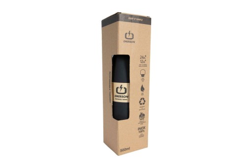 Emerson Responsible Μπουκάλι Θερμός 500Ml (222.EU99.02 BLACK)