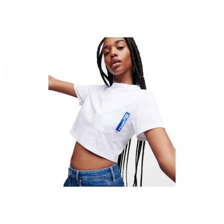 Karl Lagerfeld Cropped Darted Sslv Tee Crop Top Κοντομάνικο 