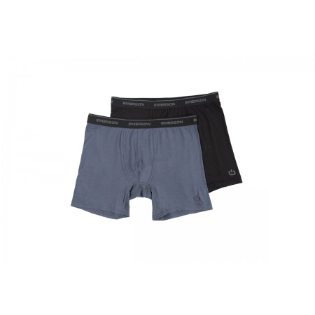 Emerson Basic Ανδρικά Εσώρουχα Boxer Γκρι Σκούρο, Μαύρα 2 Τεμάχια