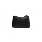 Karl Lagerfeld Tech Leather Hobo Γυναικεία Τσάντα Χιαστί Μαύρη