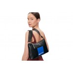 Karl Lagerfeld Tech Leather Hobo Γυναικεία Τσάντα Χιαστί Μαύρη