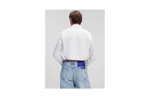Karl Lagerfeld Cropped Logo  Πουκάμισο Μακρυμάνικο Γυναικείο (236J1605 J109)