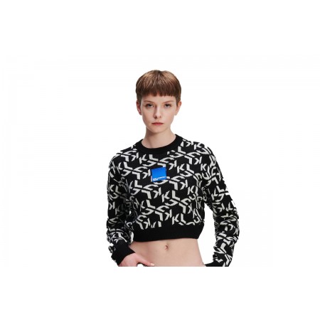 Karl Lagerfeld Monogram Jacquard Sweater Μπλούζα Πλεκτή 
