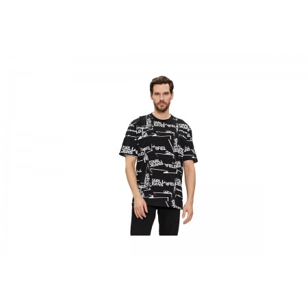 Karl Lagerfeld Relaxed Sslv Aop Logo Tee T-Shirt Ανδρικό 