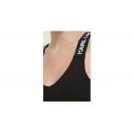Karl Lagerfeld Logo Bra Γυναικεία Αμάνικη Μπλούζα Μαύρη