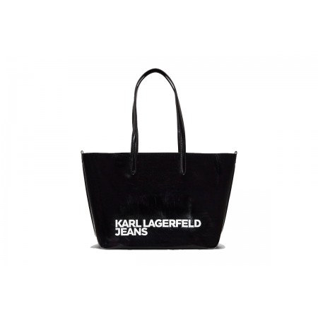 Karl Lagerfeld Essential Logo Γυναικεία Τσάντα Shopper Μαύρη