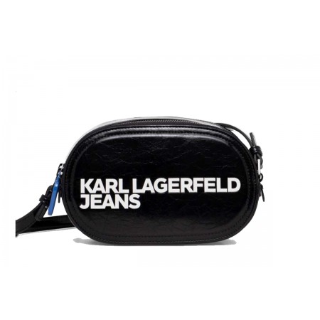 Karl Lagerfeld Essential Logo Τσαντάκι Χιαστί - Ώμου Μαύρο