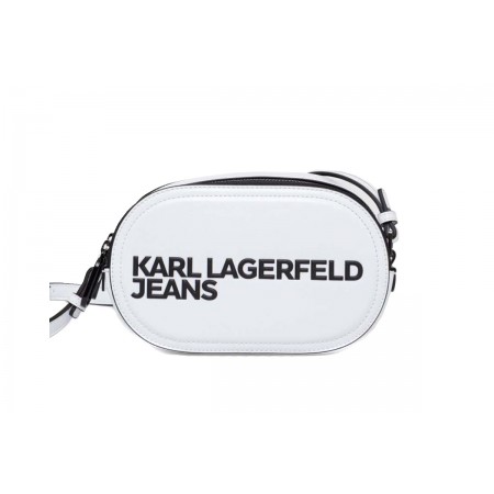 Karl Lagerfeld Essential Logo Τσαντάκι Χιαστί - Ώμου Λευκό