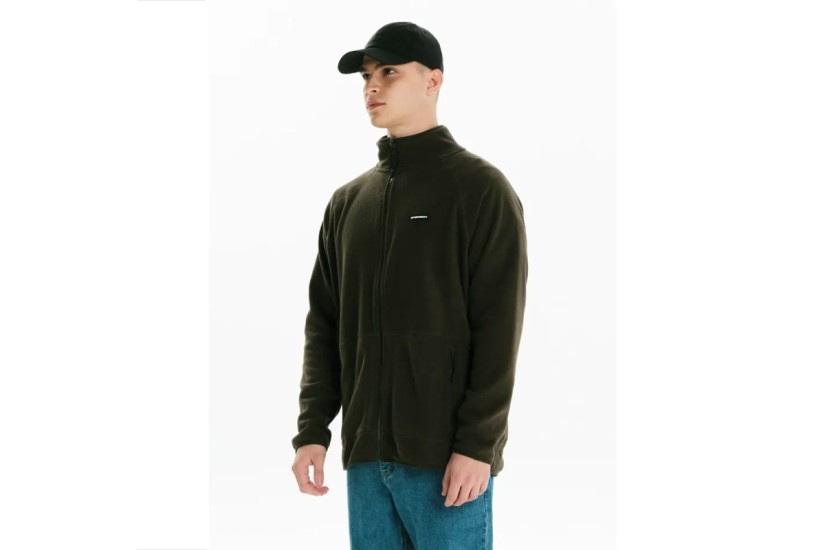 Emerson Full Zip Ανδρική Fleece Ζακέτα Λαδί