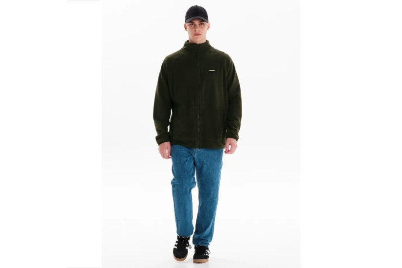 Emerson Full Zip Ανδρική Fleece Ζακέτα Λαδί