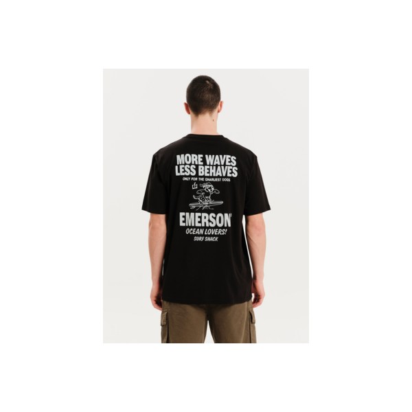 Emerson More Waves Less Behaves T-Shirt Ανδρικό (251.EM33.29 BLACK)
