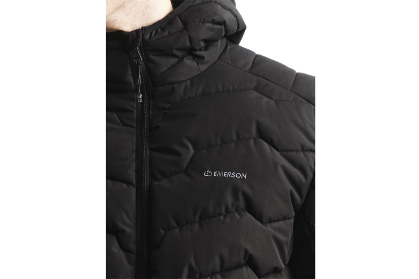 Emerson Hooded Ανδρικό Μπουφάν Puffer με Κουκούλα Μαύρο