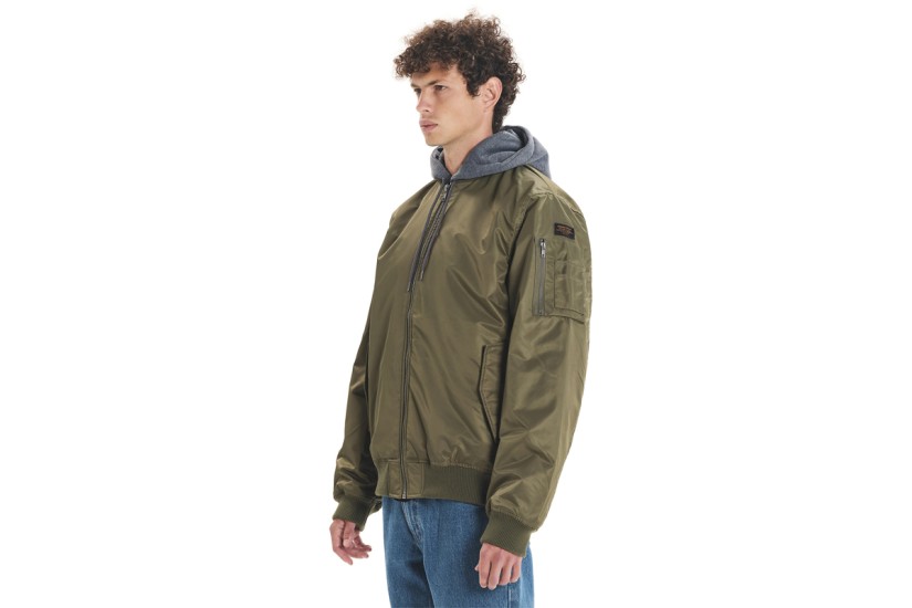 Emerson Detachable Hood Flight Ανδρικό Μπουφάν Bomber με Κουκούλα