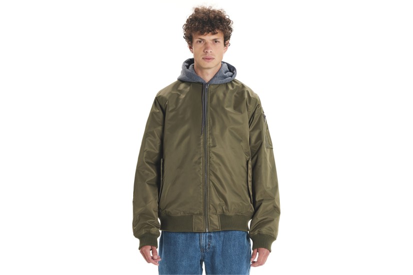 Emerson Detachable Hood Flight Ανδρικό Μπουφάν Bomber με Κουκούλα